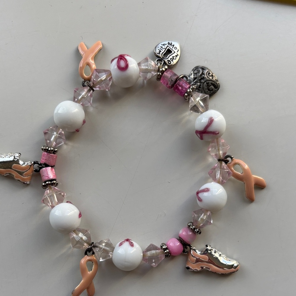 Pink Ribbon Charm Bracelet - Picture 1 of 1
